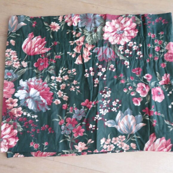 Vintage Croscill Granada Curtain Valance 18" x 90" Green Pink Roses Floral - Picture 3 of 11